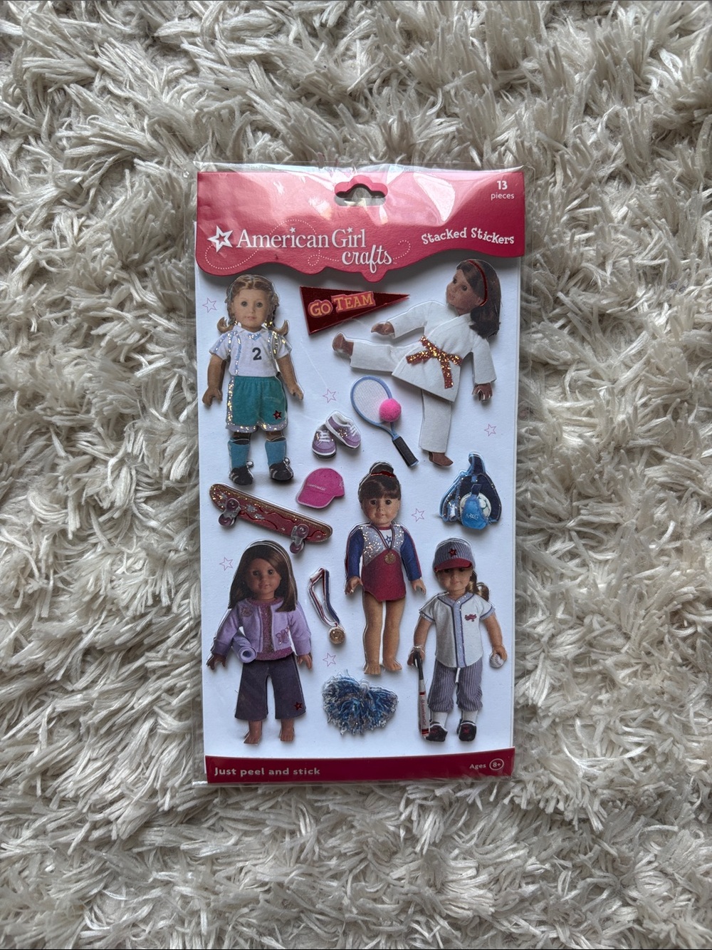 American Girl Doll Crafts Peel and Stick Stacked Stickers‎ 13 Pieces